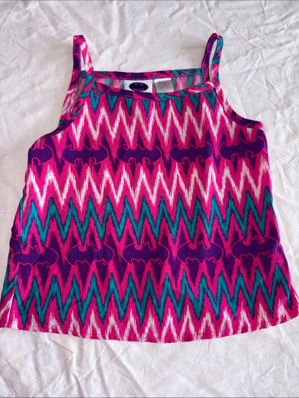 Girls' Pink Chevron Pattern Tank Top